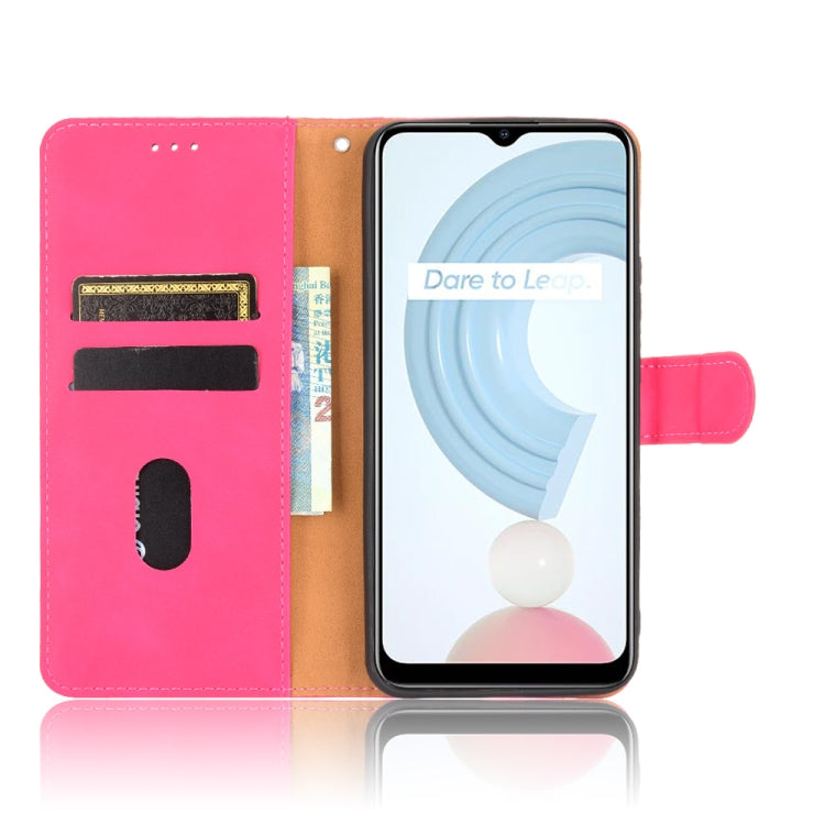 For OPPO Realme C21 Solid Color Skin Feel Magnetic Buckle Horizontal Flip Calf Texture PU Leather Case with Holder & Card Slots & Wallet(Rose Red) - Realme Cases by buy2fix | Online Shopping UK | buy2fix