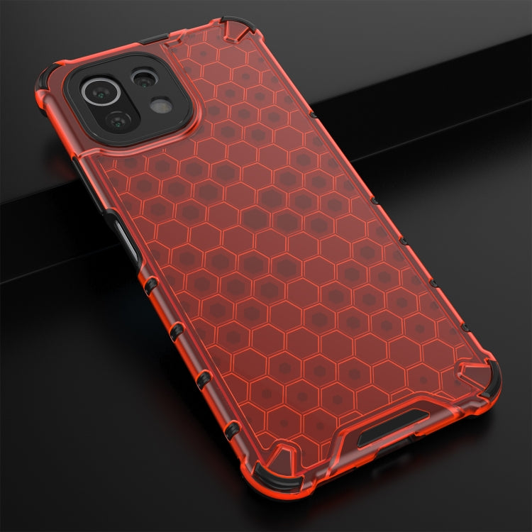 For Xiaomi Mi 11 Lite Shockproof Honeycomb PC + TPU Protective Case(Red) - Xiaomi Cases by buy2fix | Online Shopping UK | buy2fix