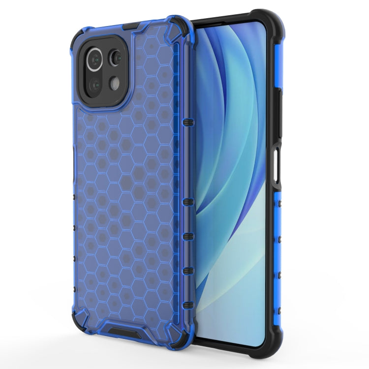 For Xiaomi Mi 11 Lite Shockproof Honeycomb PC + TPU Protective Case(Blue) - Xiaomi Cases by buy2fix | Online Shopping UK | buy2fix