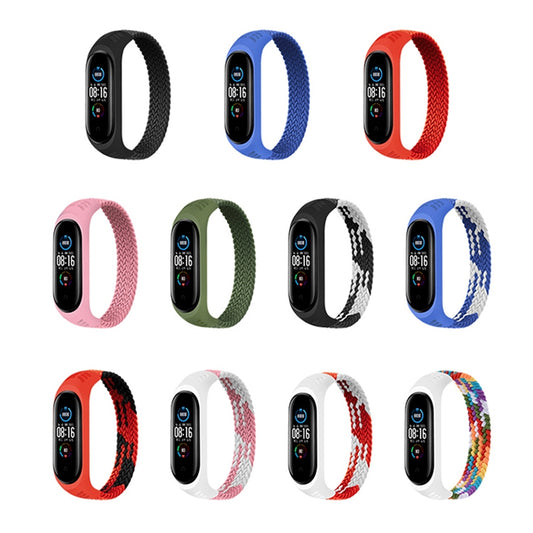For Xiaomi Mi Band 6 / 5 / 4 / 3 Universal Nylon Elasticity Weave Watch Band, Size:M 160mm(Rainbow) by buy2fix