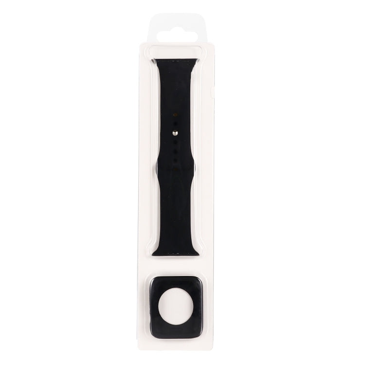 Silicone Watch Band + Watch Protective Case Set For Apple Watch Series 7 45mm (Black) - Watch Cases by buy2fix | Online Shopping UK | buy2fix