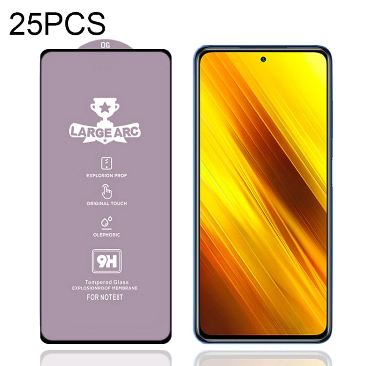 For Xiaomi Poco X3 NFC 25 PCS 9H HD Large Arc High Alumina Full Screen Tempered Glass Film - by buy2fix | Online Shopping UK | buy2fix