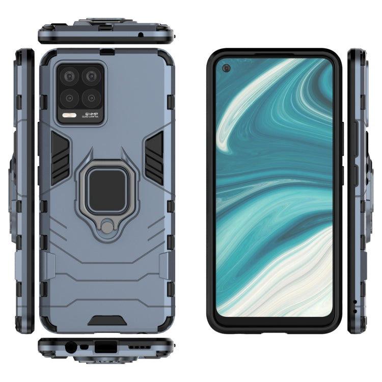 For OPPO Realme 8 Shockproof PC + TPU Protective Case with Magnetic Ring Holder(Navy Blue) - Realme Cases by buy2fix | Online Shopping UK | buy2fix