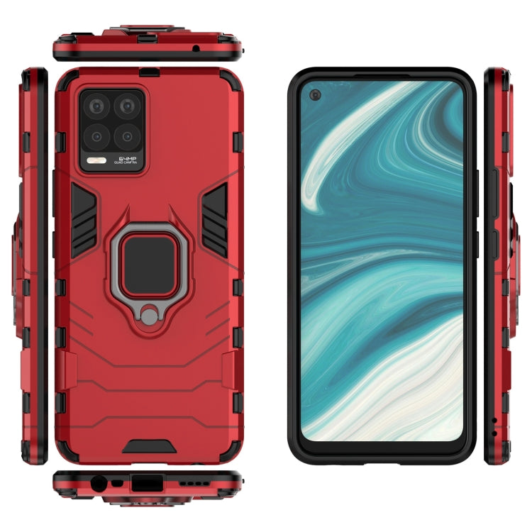 For OPPO Realme 8 Shockproof PC + TPU Protective Case with Magnetic Ring Holder(Red) - Realme Cases by buy2fix | Online Shopping UK | buy2fix