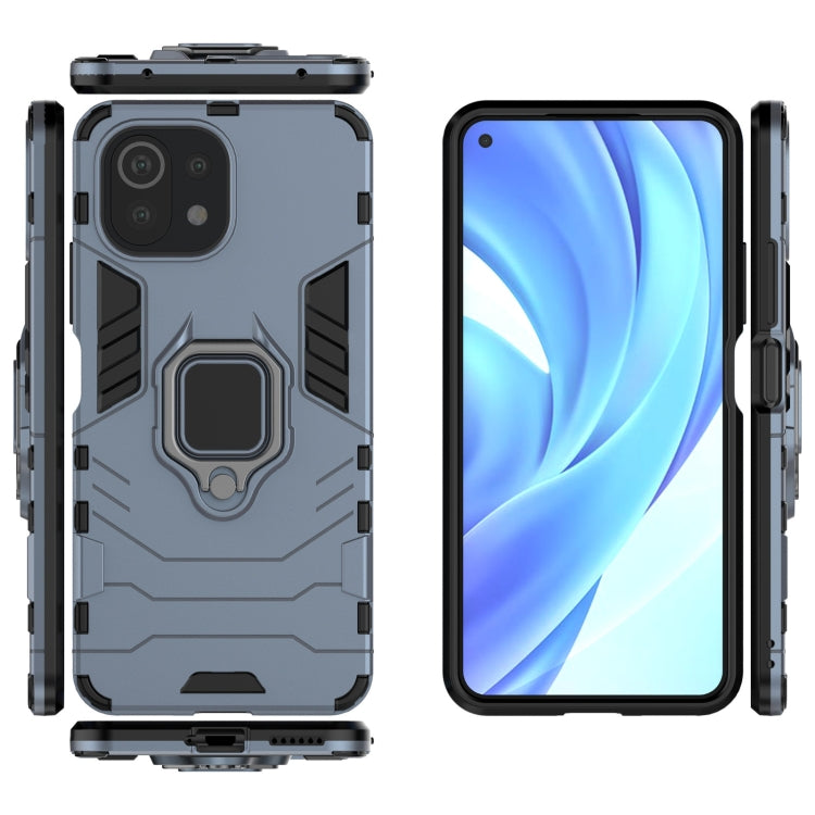 For Xiaomi Mi 11 Lite Shockproof PC + TPU Protective Case with Magnetic Ring Holder(Navy Blue) - Xiaomi Cases by buy2fix | Online Shopping UK | buy2fix