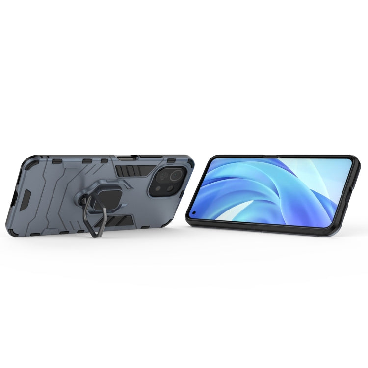 For Xiaomi Mi 11 Lite Shockproof PC + TPU Protective Case with Magnetic Ring Holder(Navy Blue) - Xiaomi Cases by buy2fix | Online Shopping UK | buy2fix