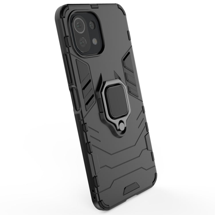 For Xiaomi Mi 11 Lite Shockproof PC + TPU Protective Case with Magnetic Ring Holder(Red) - Xiaomi Cases by buy2fix | Online Shopping UK | buy2fix