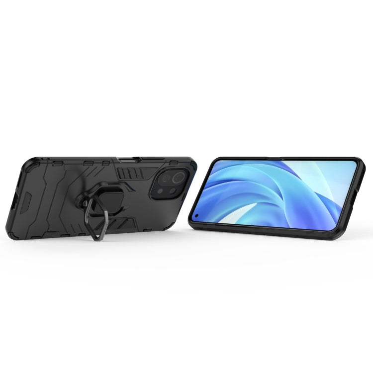 For Xiaomi Mi 11 Lite Shockproof PC + TPU Protective Case with Magnetic Ring Holder(Black) - Xiaomi Cases by buy2fix | Online Shopping UK | buy2fix