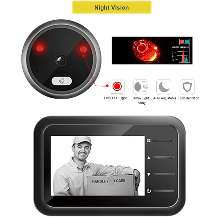 R11 2.4 inch TFT LCD Display Night Vision Photo Video Electronic Cat Eye Doorbell - Video DoorBell by buy2fix | Online Shopping UK | buy2fix