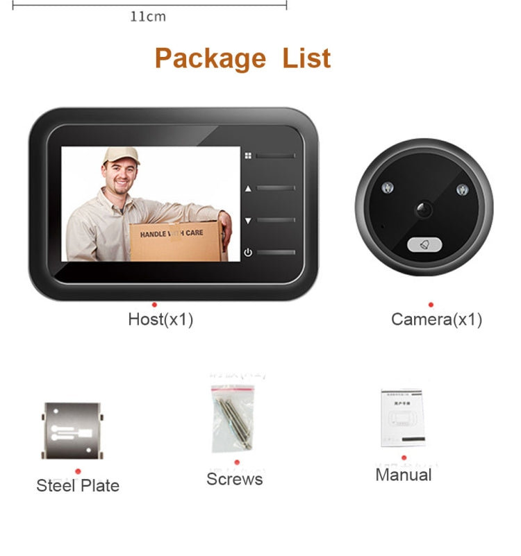 R11 2.4 inch TFT LCD Display Night Vision Photo Video Electronic Cat Eye Doorbell - Video DoorBell by buy2fix | Online Shopping UK | buy2fix