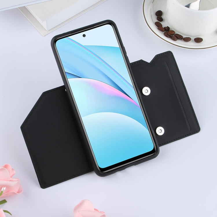 For Xiaomi Mi 10T Lite 5G Skin Feel PU + TPU + PC Back Cover Shockproof Case with Card Slots & Holder & Photo Frame(Black) by buy2fix