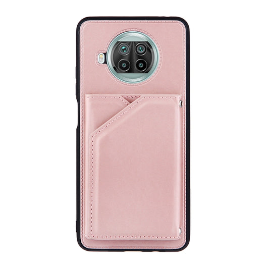 For Xiaomi Mi 10T Lite 5G Skin Feel PU + TPU + PC Back Cover Shockproof Case with Card Slots & Holder & Photo Frame(Rose Gold) by buy2fix
