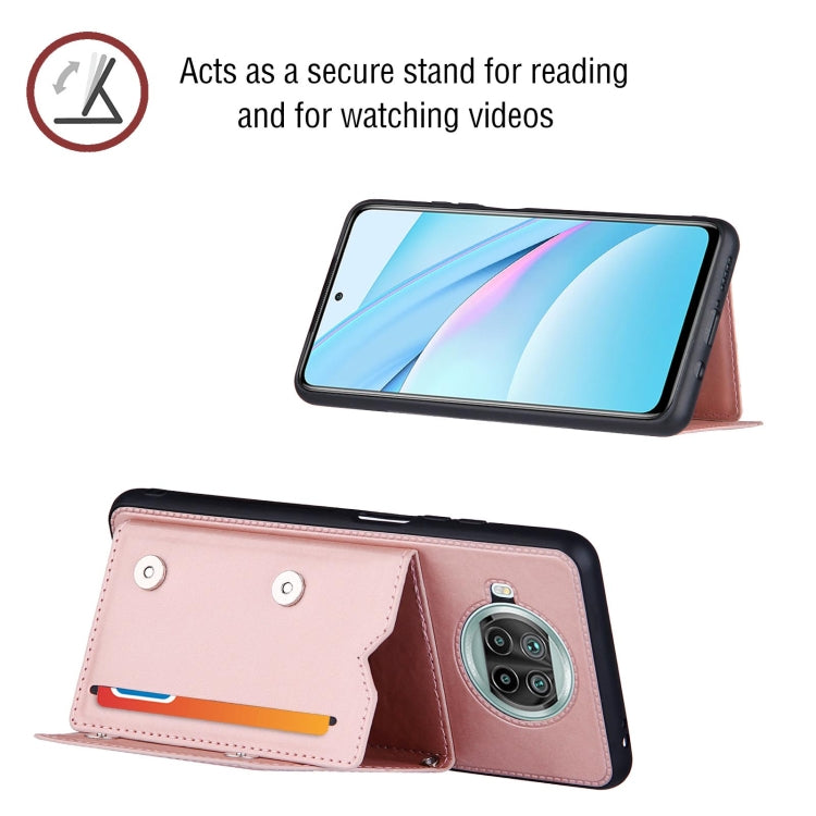 For Xiaomi Mi 10T Lite 5G Skin Feel PU + TPU + PC Back Cover Shockproof Case with Card Slots & Holder & Photo Frame(Rose Gold) - Xiaomi Cases by buy2fix | Online Shopping UK | buy2fix