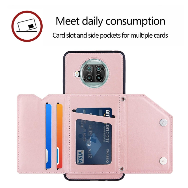 For Xiaomi Mi 10T Lite 5G Skin Feel PU + TPU + PC Back Cover Shockproof Case with Card Slots & Holder & Photo Frame(Rose Gold) - Xiaomi Cases by buy2fix | Online Shopping UK | buy2fix