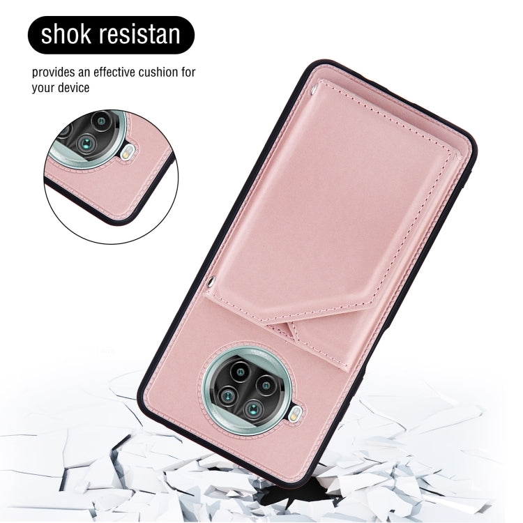 For Xiaomi Mi 10T Lite 5G Skin Feel PU + TPU + PC Back Cover Shockproof Case with Card Slots & Holder & Photo Frame(Rose Gold) - Xiaomi Cases by buy2fix | Online Shopping UK | buy2fix