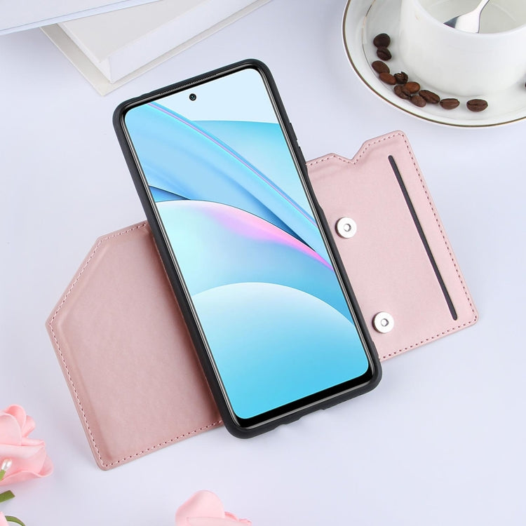 For Xiaomi Mi 10T Lite 5G Skin Feel PU + TPU + PC Back Cover Shockproof Case with Card Slots & Holder & Photo Frame(Rose Gold) - Xiaomi Cases by buy2fix | Online Shopping UK | buy2fix