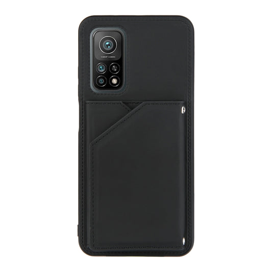 For Xiaomi Mi 10T 5G / 10T Pro 5G Skin Feel PU + TPU + PC Back Cover Shockproof Case with Card Slots & Holder & Photo Frame(Black) by buy2fix