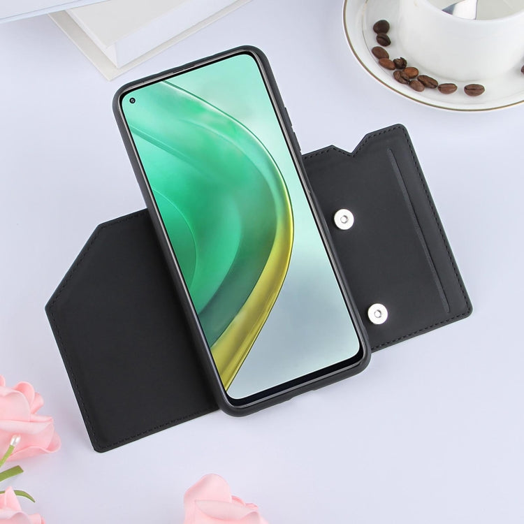 For Xiaomi Mi 10T 5G / 10T Pro 5G Skin Feel PU + TPU + PC Back Cover Shockproof Case with Card Slots & Holder & Photo Frame(Black) by buy2fix