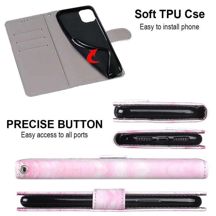 For OPPO A15 / A15s Coloured Drawing Cross Texture Horizontal Flip PU Leather Case with Holder & Card Slots & Wallet & Lanyard(Pink Hands Heart) - OPPO Cases by buy2fix | Online Shopping UK | buy2fix