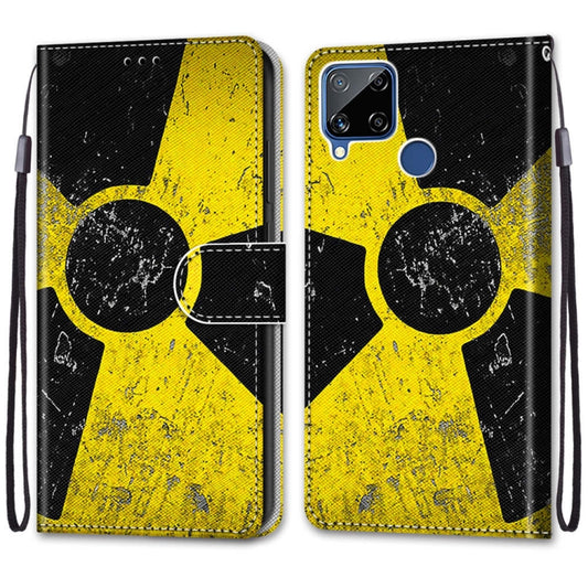 For OPPO Realme C15 / C12 / C25 / 7i (Global) / Narzo 20 / 30A Coloured Drawing Cross Texture Horizontal Flip PU Leather Case with Holder & Card Slots & Wallet & Lanyard(Yellow Black Logo) by buy2fix