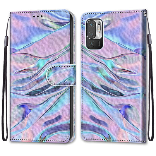 For Xiaomi Redmi Note 10 5G Coloured Drawing Cross Texture Horizontal Flip PU Leather Case with Holder & Card Slots & Wallet & Lanyard(Fluorescent Water Texture) by buy2fix