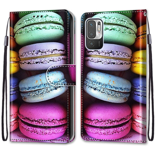 For Xiaomi Redmi Note 10 5G Coloured Drawing Cross Texture Horizontal Flip PU Leather Case with Holder & Card Slots & Wallet & Lanyard(Colorful Cakes) by buy2fix