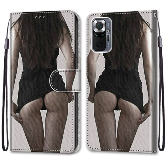 For Xiaomi Redmi Note 10 Pro Max / Note 10 Pro Coloured Drawing Cross Texture Horizontal Flip PU Leather Case with Holder & Card Slots & Wallet & Lanyard(Upskirt) by buy2fix