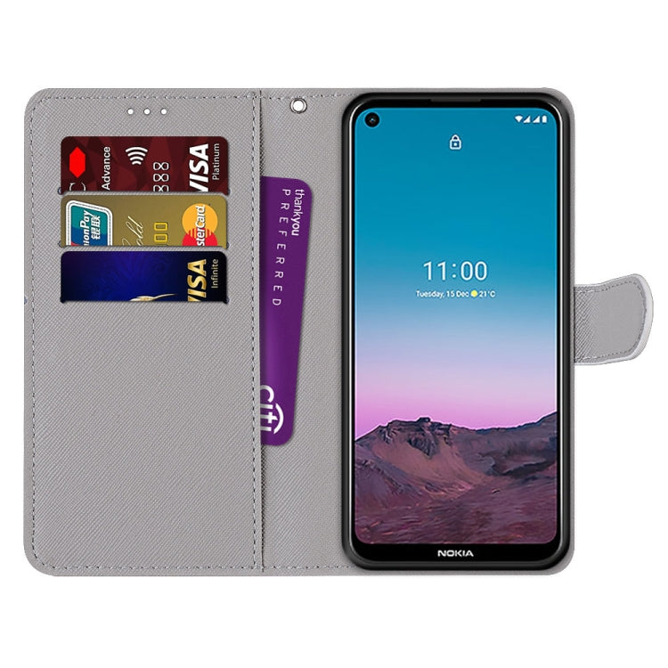 For Nokia 5.4 Coloured Drawing Cross Texture Horizontal Flip PU Leather Case with Holder & Card Slots & Wallet & Lanyard(Pink Stone Texture) - Nokia Cases by buy2fix | Online Shopping UK | buy2fix