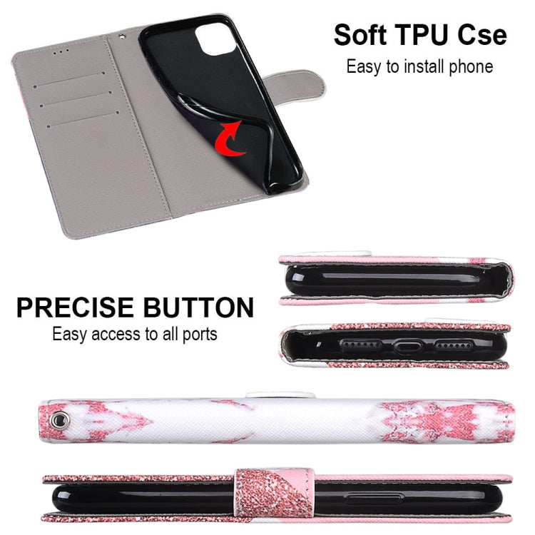 For Nokia 5.4 Coloured Drawing Cross Texture Horizontal Flip PU Leather Case with Holder & Card Slots & Wallet & Lanyard(Pink Stone Texture) - Nokia Cases by buy2fix | Online Shopping UK | buy2fix