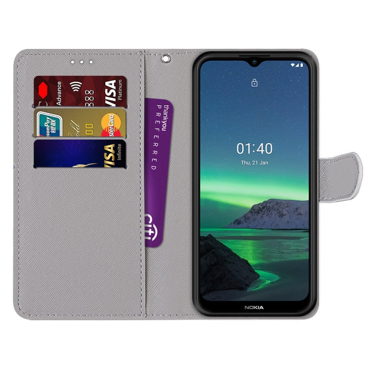 For Nokia 1.4 Coloured Drawing Cross Texture Horizontal Flip PU Leather Case with Holder & Card Slots & Wallet & Lanyard(Leather Shoes Cat) - Nokia Cases by buy2fix | Online Shopping UK | buy2fix