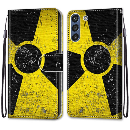 For Samsung Galaxy S21 FE Coloured Drawing Cross Texture Horizontal Flip PU Leather Case with Holder & Card Slots & Wallet & Lanyard(Yellow Black Logo) by buy2fix
