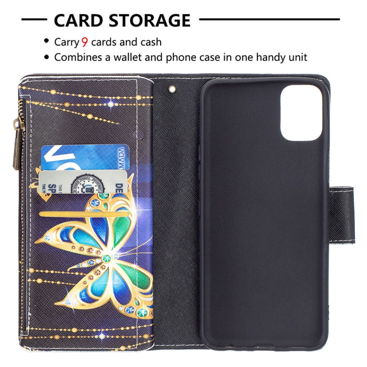 For LG K42 Colored Drawing Pattern Zipper Horizontal Flip Leather Case with Holder & Card Slots & Wallet(Big Butterfly) - LG Cases by buy2fix | Online Shopping UK | buy2fix