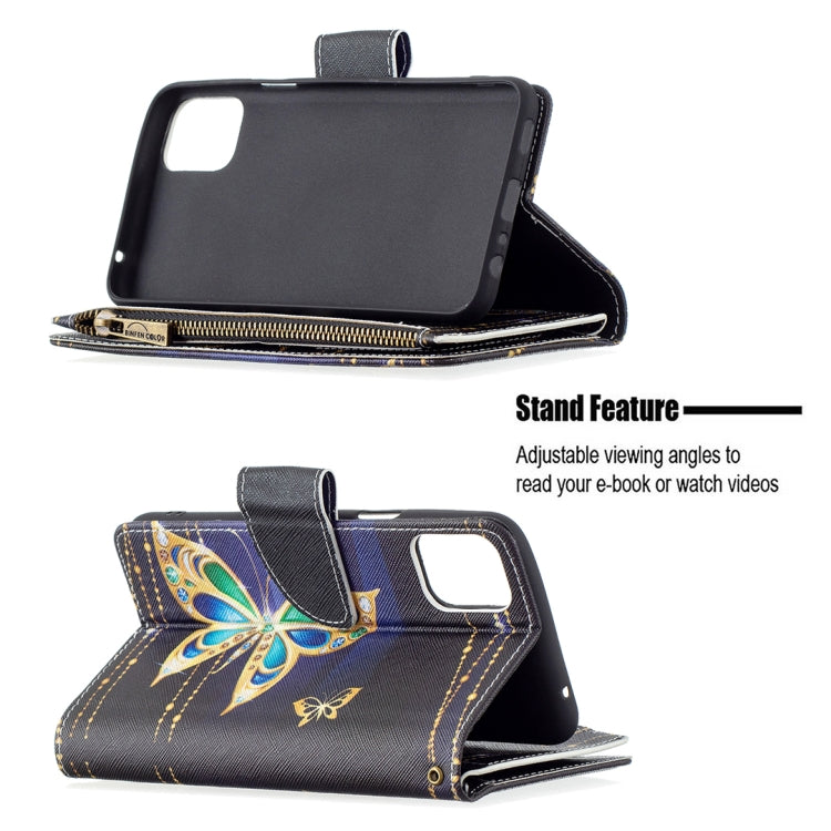 For LG K42 Colored Drawing Pattern Zipper Horizontal Flip Leather Case with Holder & Card Slots & Wallet(Big Butterfly) - LG Cases by buy2fix | Online Shopping UK | buy2fix