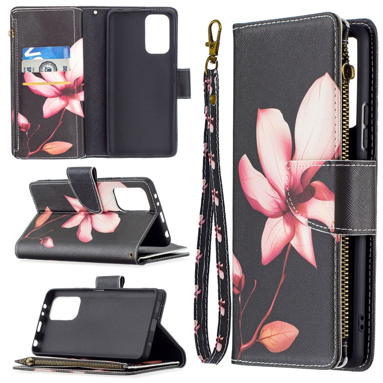 For Xiaomi Redmi Note 10 Pro Colored Drawing Pattern Zipper Horizontal Flip Leather Case with Holder & Card Slots & Wallet(Lotus) - Xiaomi Cases by buy2fix | Online Shopping UK | buy2fix