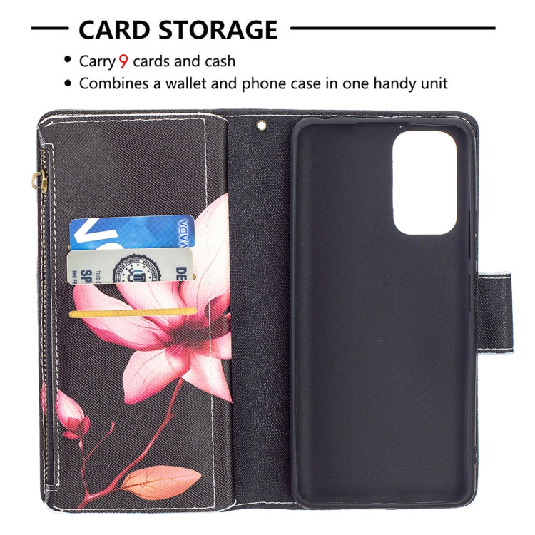 For Xiaomi Redmi Note 10 Pro Colored Drawing Pattern Zipper Horizontal Flip Leather Case with Holder & Card Slots & Wallet(Lotus) - Xiaomi Cases by buy2fix | Online Shopping UK | buy2fix