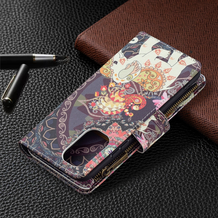 For Xiaomi Mi 11i / Poco F3 / Redmi K40 / K40 Pro Colored Drawing Pattern Zipper Horizontal Flip Leather Case with Holder & Card Slots & Wallet(Flower Elephants) by buy2fix
