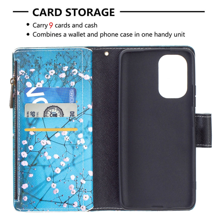 For Xiaomi Mi 11i / Poco F3 / Redmi K40 / K40 Pro Colored Drawing Pattern Zipper Horizontal Flip Leather Case with Holder & Card Slots & Wallet(Plum Blossom) - Xiaomi Cases by buy2fix | Online Shopping UK | buy2fix