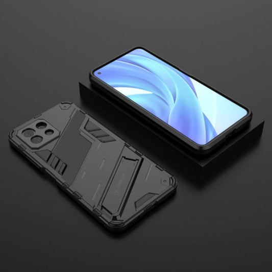For Xiaomi Mi 11 Lite Punk Armor 2 in 1 PC + TPU Shockproof Case with Invisible Holder(Black) by buy2fix