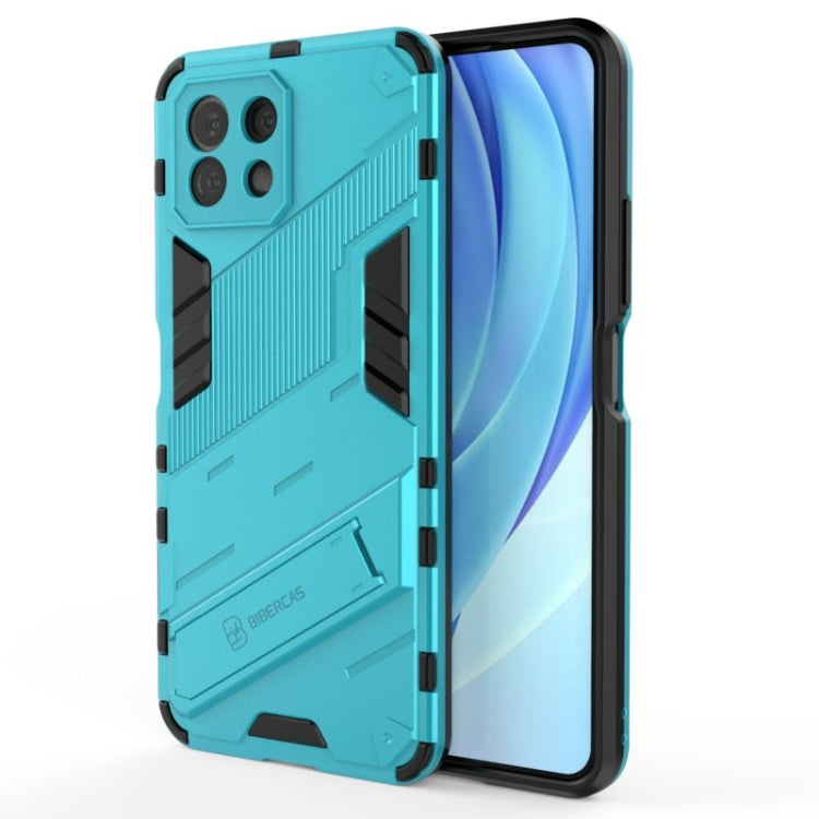 For Xiaomi Mi 11 Lite Punk Armor 2 in 1 PC + TPU Shockproof Case with Invisible Holder(Blue) - Xiaomi Cases by buy2fix | Online Shopping UK | buy2fix
