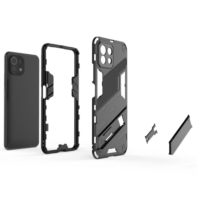 For Xiaomi Mi 11 Lite Punk Armor 2 in 1 PC + TPU Shockproof Case with Invisible Holder(Green) - Xiaomi Cases by buy2fix | Online Shopping UK | buy2fix
