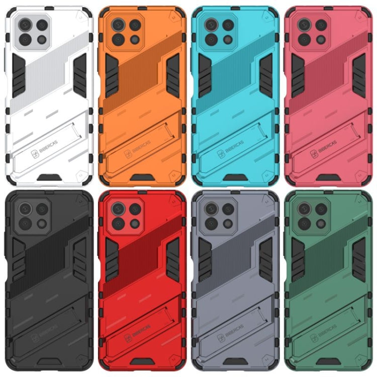 For Xiaomi Mi 11 Lite Punk Armor 2 in 1 PC + TPU Shockproof Case with Invisible Holder(White) - Xiaomi Cases by buy2fix | Online Shopping UK | buy2fix