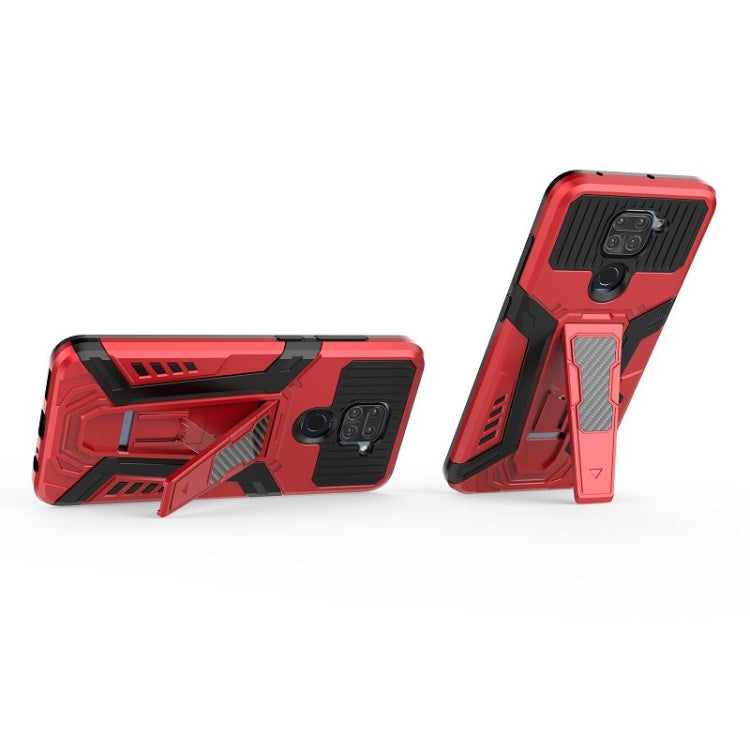 For Xiaomi Redmi Note 9 War Chariot Series Armor All-inclusive Shockproof PC + TPU Protective Case with Invisible Holder(Red) - Xiaomi Cases by buy2fix | Online Shopping UK | buy2fix