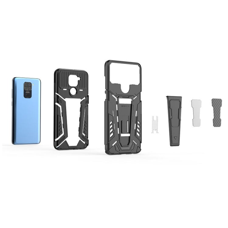 For Xiaomi Redmi Note 9 War Chariot Series Armor All-inclusive Shockproof PC + TPU Protective Case with Invisible Holder(Red) - Xiaomi Cases by buy2fix | Online Shopping UK | buy2fix