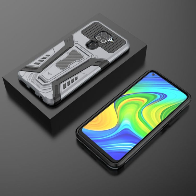 For Xiaomi Redmi Note 9 War Chariot Series Armor All-inclusive Shockproof PC + TPU Protective Case with Invisible Holder(Grey) - Xiaomi Cases by buy2fix | Online Shopping UK | buy2fix