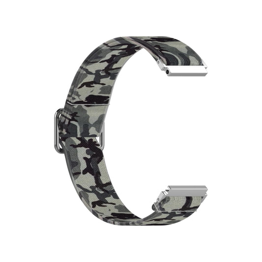 20mm For Samsung Galaxy Watch Active2 / Active Adjustable Elastic Printing Watch Band(Camouflage Gray) by buy2fix