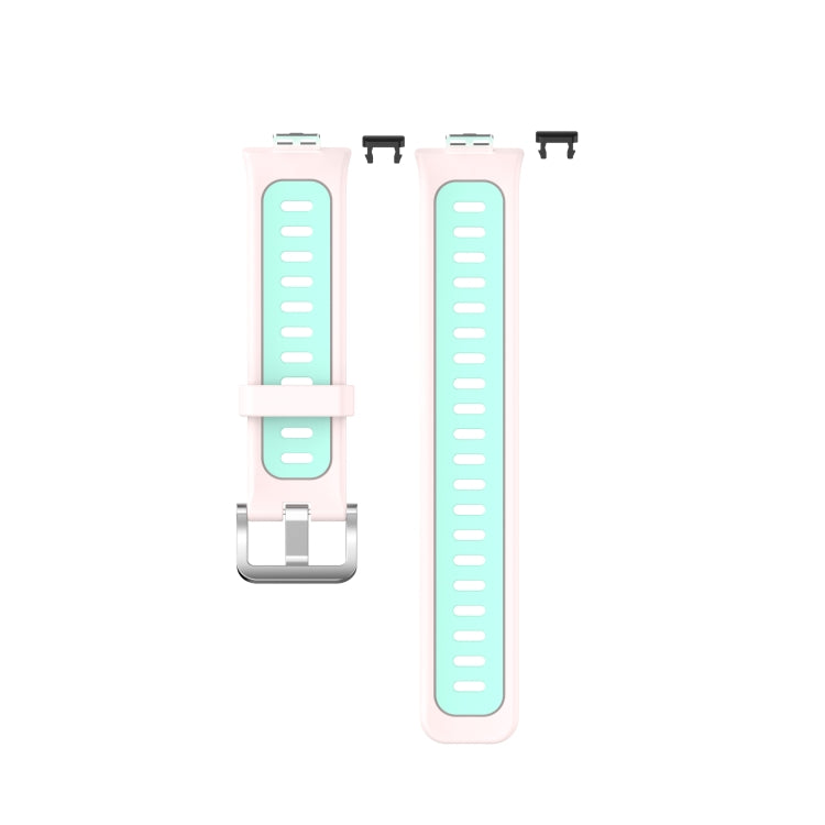 For Huawei Watch Fit Two-color Silicone Watch Band(Pink+Teal) - Watch Bands by buy2fix | Online Shopping UK | buy2fix