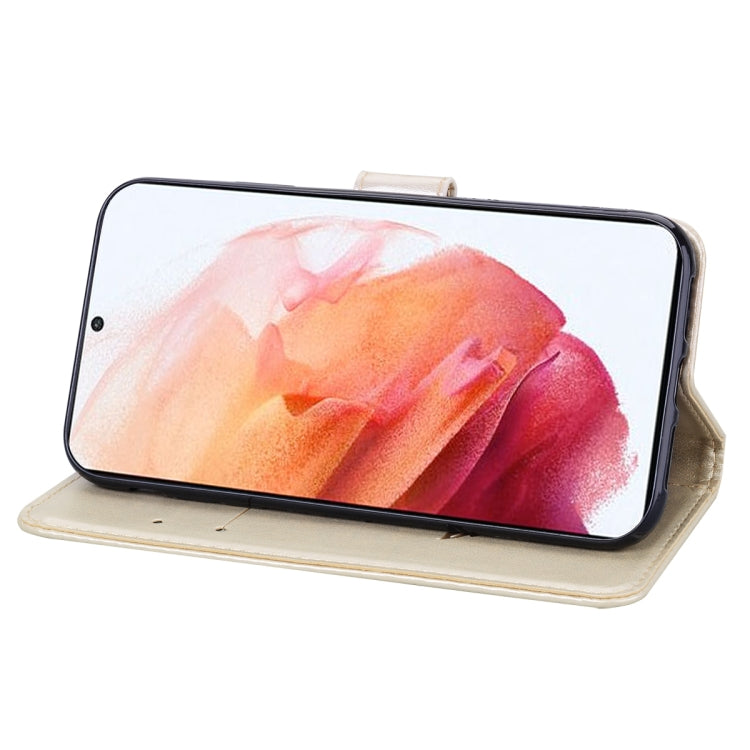 For Samsung Galaxy S21 Ultra 5G Rose Embossed Horizontal Flip PU Leather Case with Holder & Card Slots & Wallet(Gold) - Galaxy S21 Ultra 5G Cases by buy2fix | Online Shopping UK | buy2fix