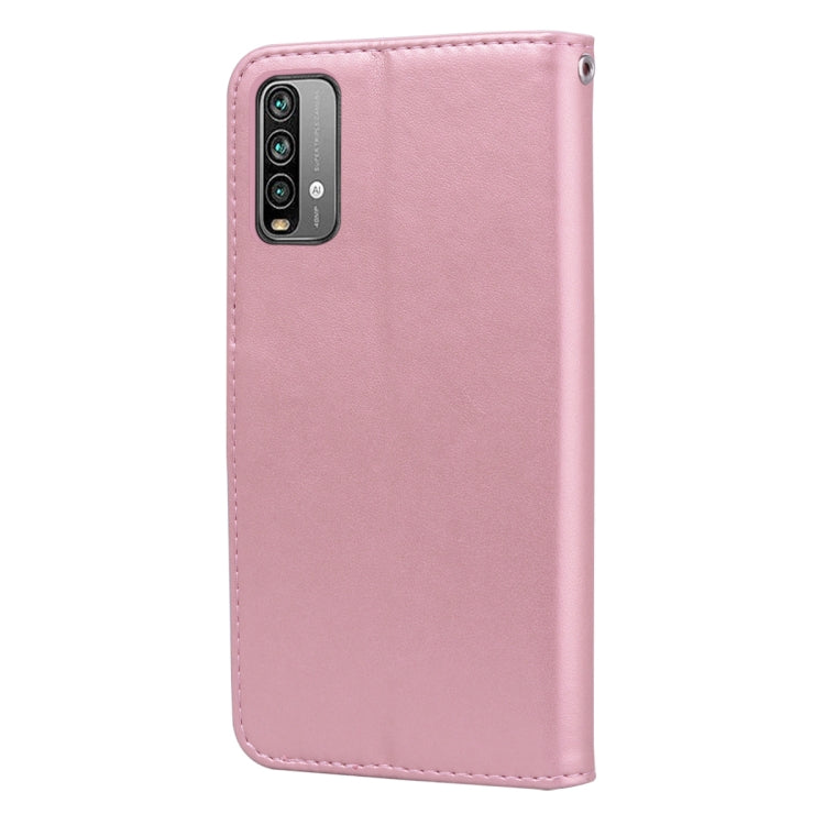 For Xiaomi Redmi 9T Rose Embossed Horizontal Flip PU Leather Case with Holder & Card Slots & Wallet(Rose Gold) - Xiaomi Cases by buy2fix | Online Shopping UK | buy2fix