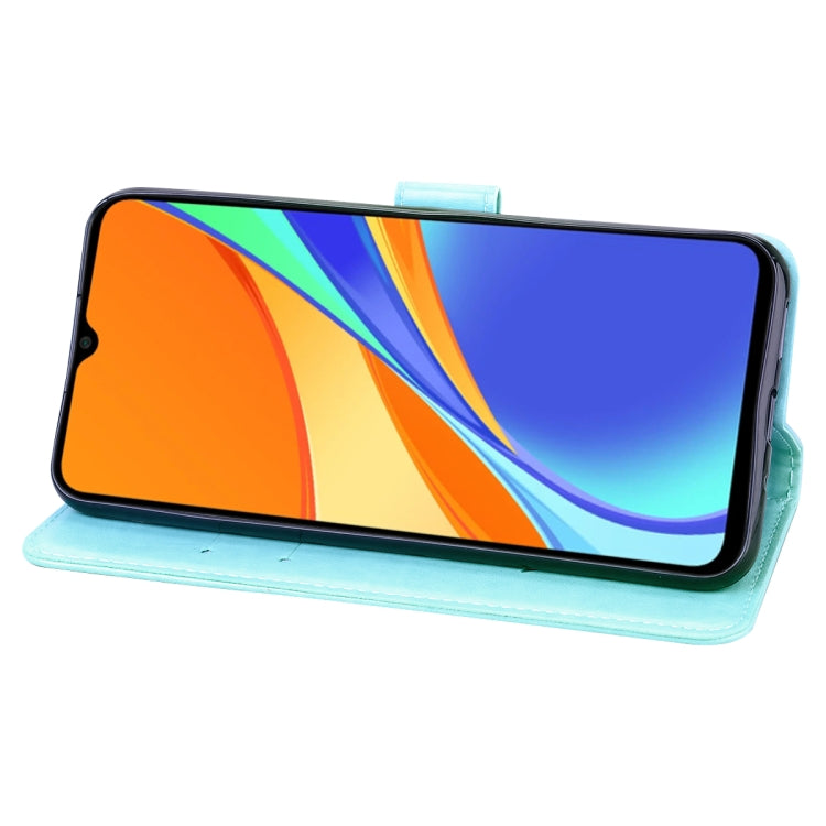For Xiaomi Redmi 9T Rose Embossed Horizontal Flip PU Leather Case with Holder & Card Slots & Wallet(Green) - Xiaomi Cases by buy2fix | Online Shopping UK | buy2fix