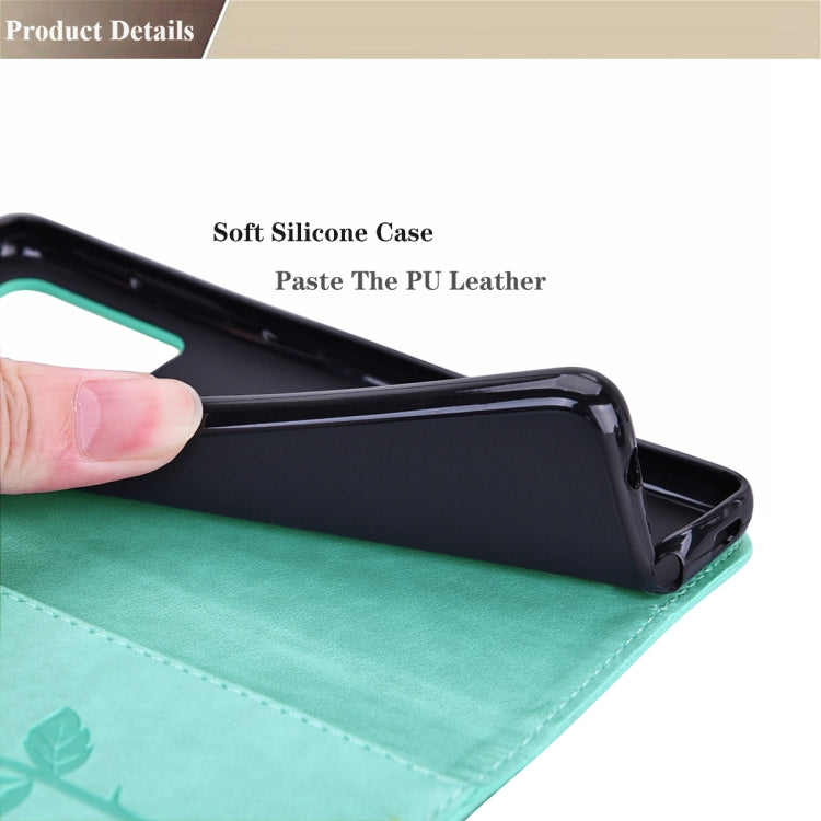 For Xiaomi Redmi 9T Rose Embossed Horizontal Flip PU Leather Case with Holder & Card Slots & Wallet(Green) - Xiaomi Cases by buy2fix | Online Shopping UK | buy2fix